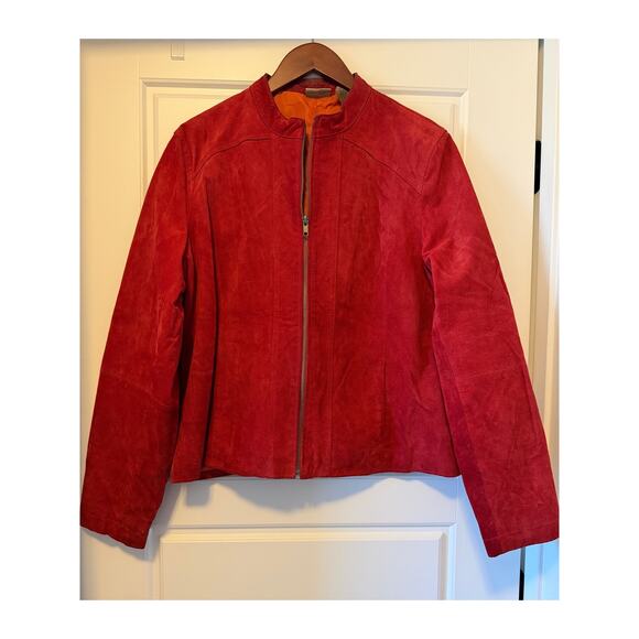 Vintage Ruff Hewn Suede Leather Y2K Moto Biker Retro Jacket, Women's Size XL - Picture 3 of 7